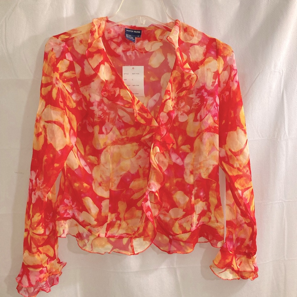 Boston Proper Shirt, Silk, NWT